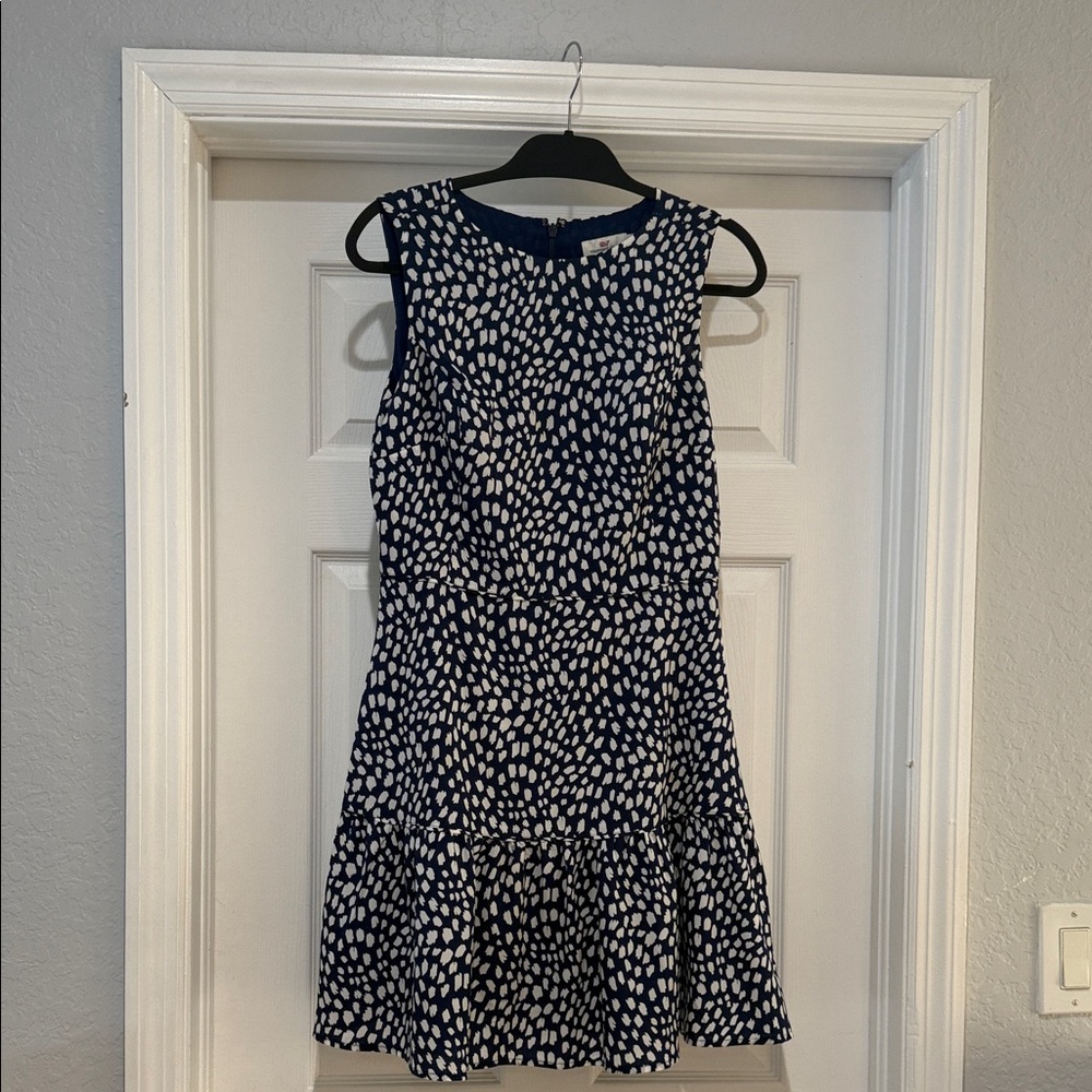 Vineyard Vines Navy and White Patterned Dress